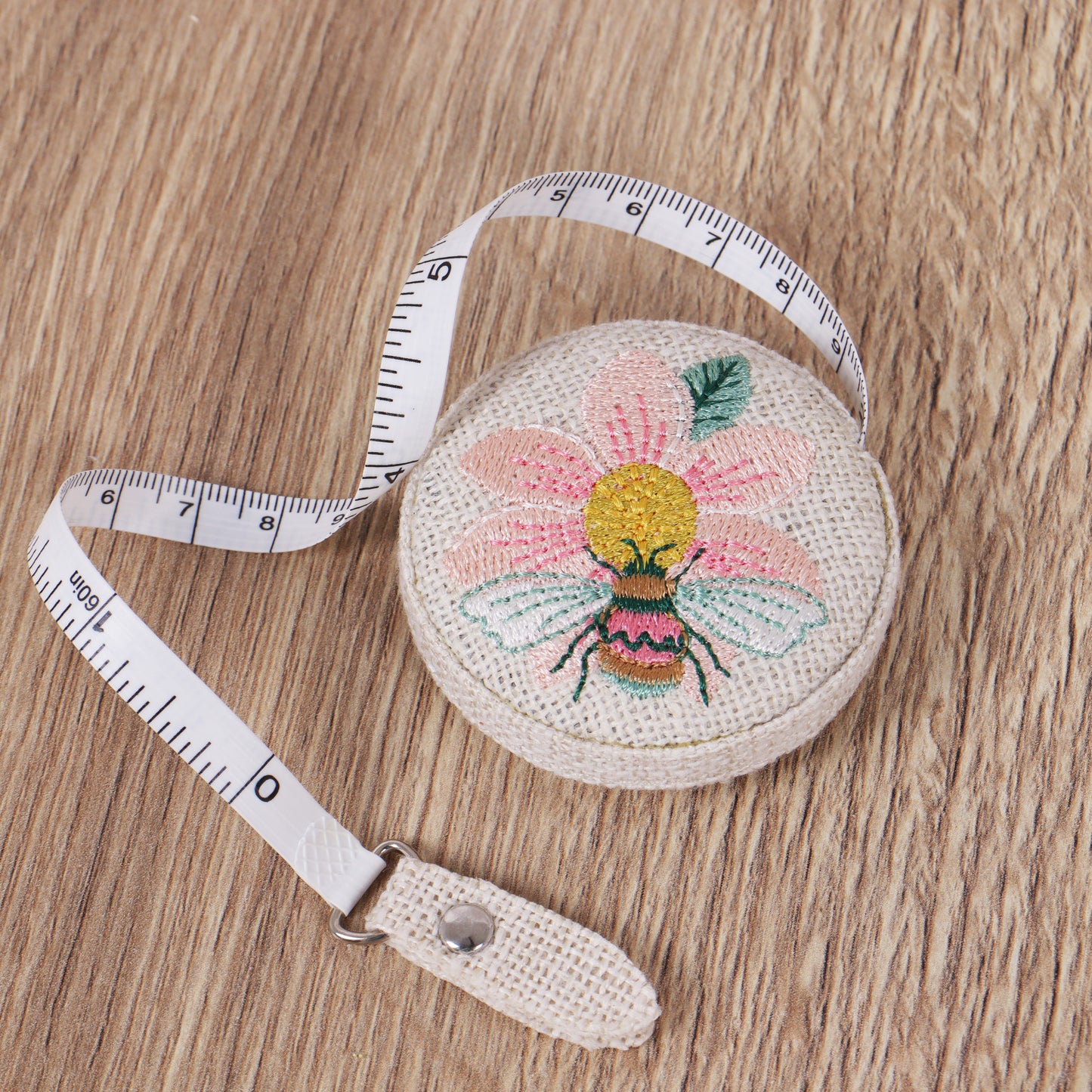 Embroidered Patchwork Bee Tape Measure