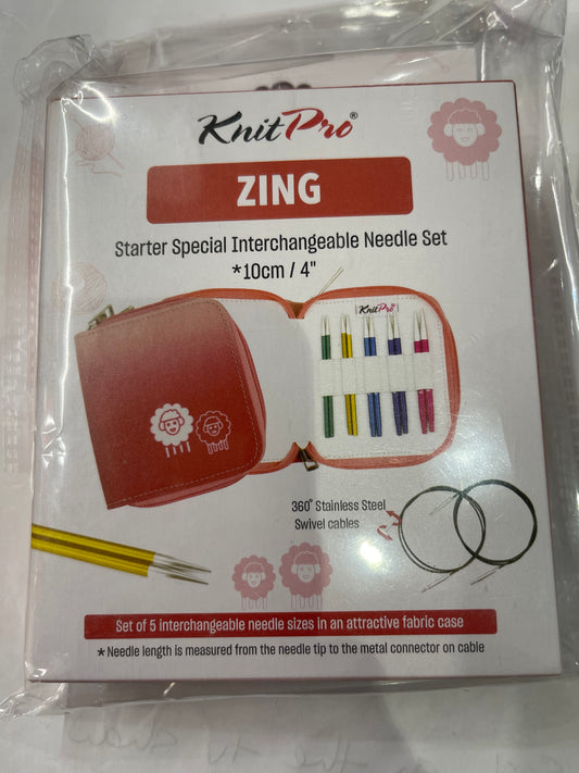 Starter interchangeable knitting needle set
